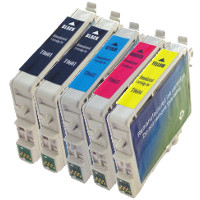 Epson T060120 / T060220 / T060320 / T060420 Remanufactured InkJet Cartridge Value Pack (2 Black / 1 Cyan / 1 Magenta / 1 Yellow)