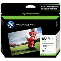 Hewlett Packard HP CG845AN ( HP 60 ) InkJet Cartridge / Paper Pack