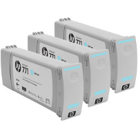 Hewlett Packard HP CR255A ( HP 771 Light Cyan ) InkJet Cartridges (3/Pack)