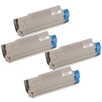 Compatible Okidata 43324401 / 43324402 / 43324403 / 43324404 Laser Toner Cartridge MultiPack